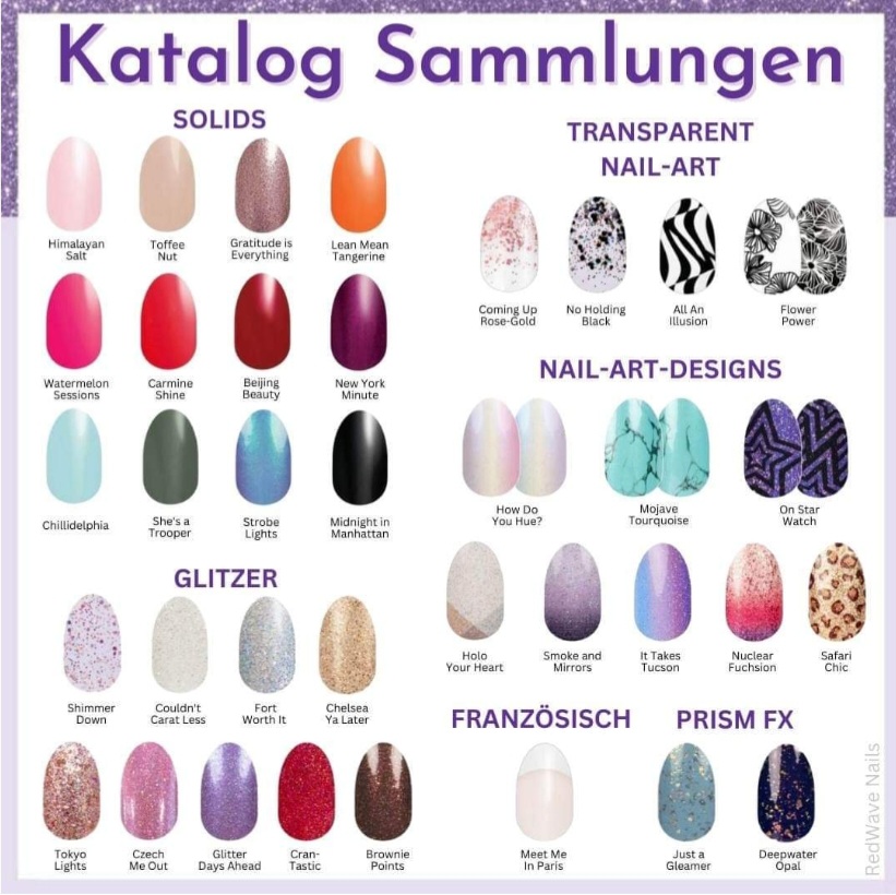 Katalog Nagellackstreifen Colorstreet